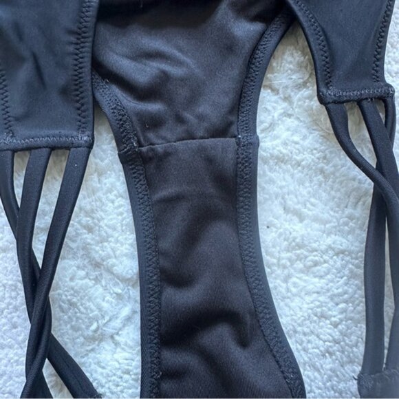 Victoria's Secret | Black "The Strappy Cheeky" Bikini Bottoms | Size Medium - Picture 5 of 7